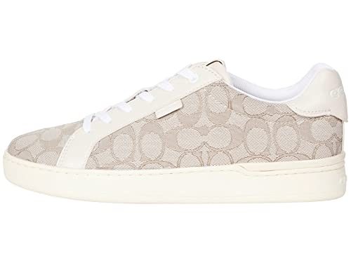 COACH Women's Non Tech Athletic Lowline Luxe Low Top sneaker in Signature Jacquard , Color Stone/Chalk, Size 7.5