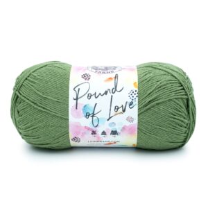 lion brand yarn pound of love, value yarn, large yarn for knitting and crocheting, craft yarn, olive