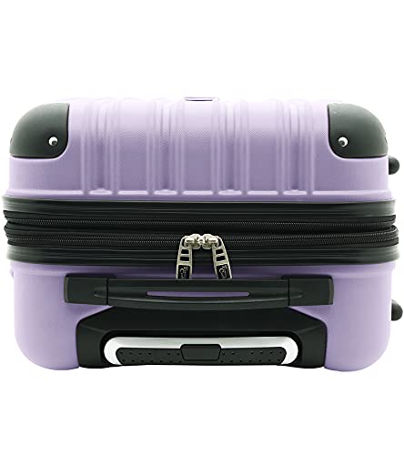 Travelers Club Midtown Hardside Luggage Travel Set, Spinner Wheels,Zippered Divider,Telescopic Handle,Lightweight, Lilac, 4-Piece Set