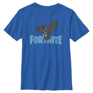 fortnite boys wings of fortnight boy's solid crew tee t shirt, royal blue, large us