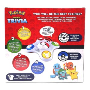 Pokemon Trainer Trivia Toy Featuring The Virtual Game Master 2 Modes Single & Multiplayer, Guessing Brain Game Pokemon Go Digital Travel Board Games