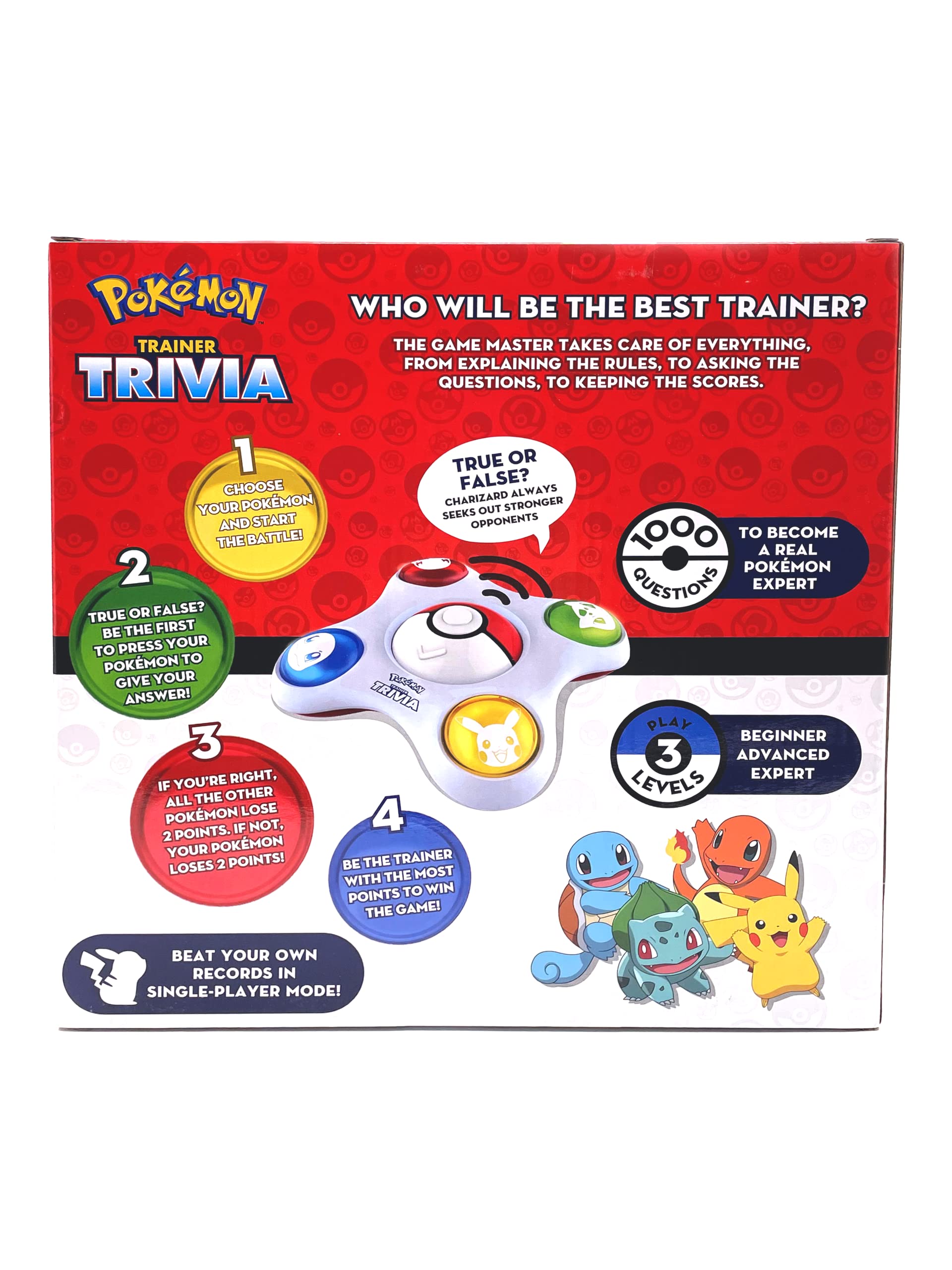 Pokemon Trainer Trivia Toy Featuring The Virtual Game Master 2 Modes Single & Multiplayer, Guessing Brain Game Pokemon Go Digital Travel Board Games