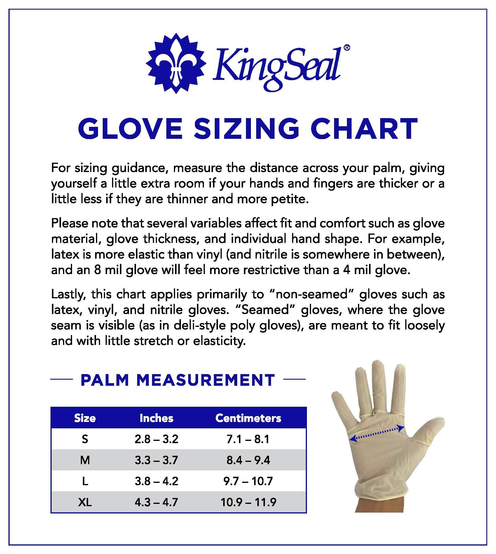 KingSeal Size LARGE Latex General Purpose Gloves, Powder Free, 4 mil, Non-Medical Uses Only - 1 Box of 100 Gloves by Weight