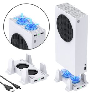 cooling stand compatible with xbox series s, yuanhot dual purpose cooling fan cooler system dock station accessories, 3 level adjustable speed & 2 extra usb ports (only compatible with xbox series s)