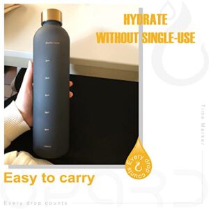 Opard 27oz/32oz Motivational Water Bottle with Time Marker to Drink, Reusable Plastic Bottle with BPA Free Tritan for Gym and Sports