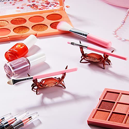 Zonon 2 Pieces Japanese Creative Cute Crab Pen Holder Weightlifting Crabs Pen Holder Stand Bracket Storage Pen Rack for Christmas Graduation Gift Office Home Store Accessories Holder (Red)