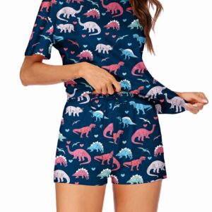 HOTOUCH Womens Printed Pajamas Set Soft Lounge Sets Short Sleeve Tops and Shorts 2 Piece Sleepwear Pj Sets