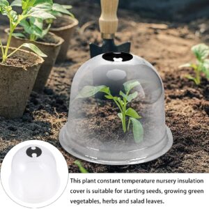 Hemoton 6pcs Plastic Plant Dome Bell Cover Garden Cloche Cover Moisturize Cover with 18 Ground Securing Pegs 10 Plant Label Humidity Dome for Seed Starter