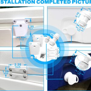 Cooler Replacement Parts Kit, Ice Chest Plastic Hinges, Latch Posts, and Screws, Threaded, and Triple-Snap Drain Plug. The best option for repairing and replacing multiple cooler parts.