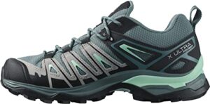 salomon women's x ultra pioneer climasalomon™ waterproof hiking shoes for women, stormy weather / alloy / yucca, 8.5