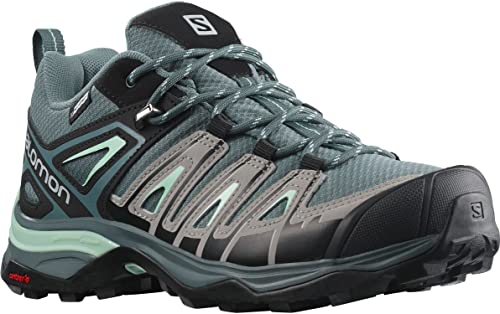 Salomon Women's X ULTRA PIONEER CLIMASALOMON™ WATERPROOF Hiking Shoes for Women, Stormy Weather / Alloy / Yucca, 8.5