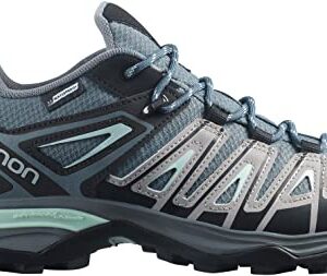 Salomon Women's X ULTRA PIONEER CLIMASALOMON™ WATERPROOF Hiking Shoes for Women, Stormy Weather / Alloy / Yucca, 8.5