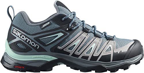 Salomon Women's X ULTRA PIONEER CLIMASALOMON™ WATERPROOF Hiking Shoes for Women, Stormy Weather / Alloy / Yucca, 8.5