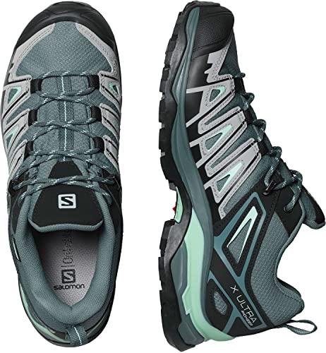 Salomon Women's X ULTRA PIONEER CLIMASALOMON™ WATERPROOF Hiking Shoes for Women, Stormy Weather / Alloy / Yucca, 8.5