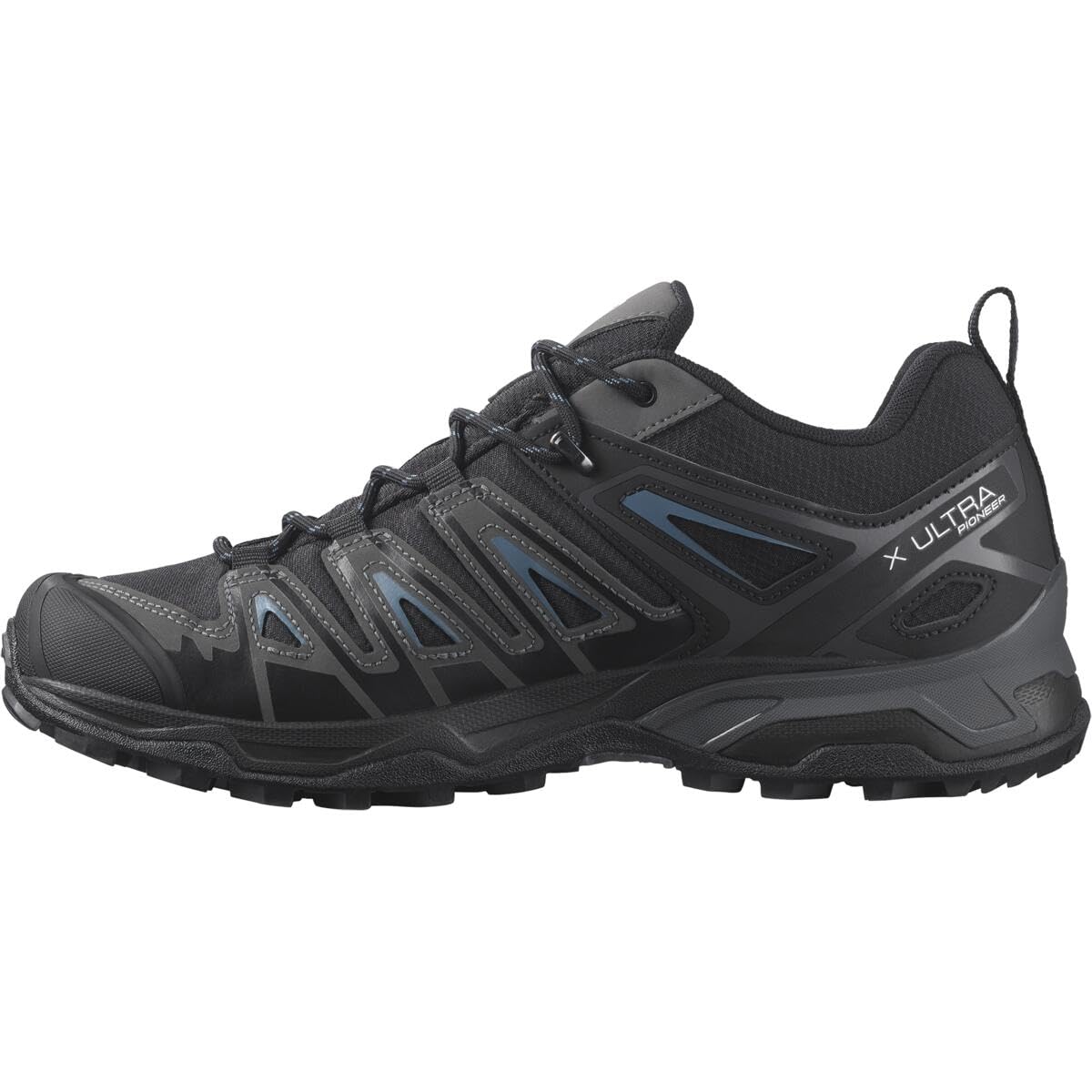 Salomon Men's X ULTRA PIONEER CLIMASALOMON™ WATERPROOF Hiking Shoes for Men, Black / Magnet / Bluesteel, 7