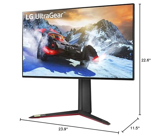 LG 27GP950-B 27” Ultragear UHD (3840 x 2160) Nano IPS Gaming Monitor w/1ms Response Time, 144Hz Refresh Rate, NVIDIA G-SYNC Compatible & AMD FreeSync Pro, DCI-P3 98% VD HDR 600, Black