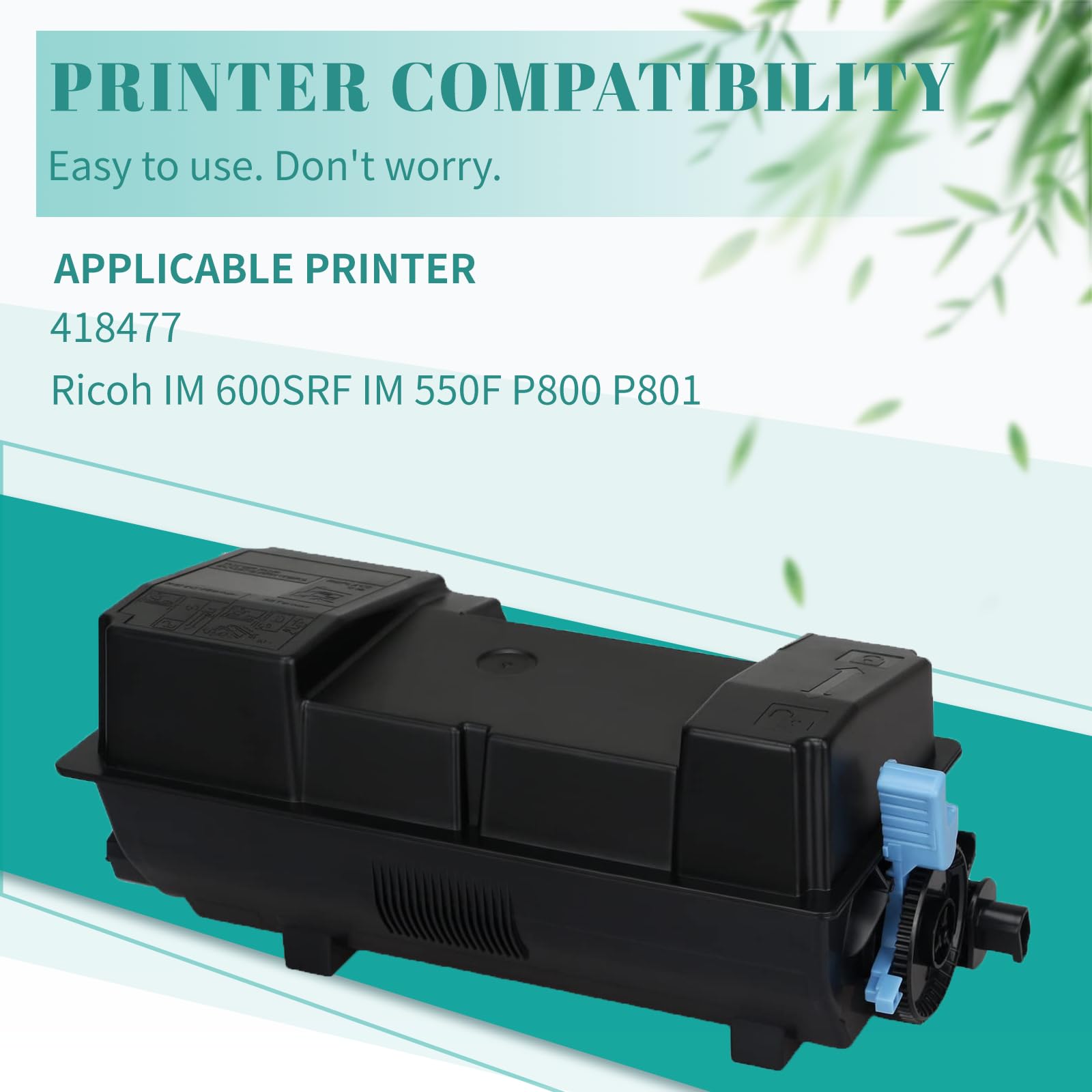 SAIDING Compatible Toner Cartridge Replacement for IM550 IM600 418477 to Use with Ricoh IM 600SRF IM 550F P800 P801 High Yield 25500 Pages (1 Black)