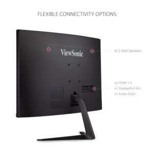 ViewSonic VX3218-PC-MHD 32 Inch Full HD 1080p 165Hz 1ms Curved Gaming Monitor with Adaptive-Sync Eye Care Frameless HDMI and Display Port (Renewed)