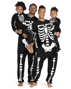 the children's place kids one piece family matching, halloween pajama sets, cotton, skeleton, medium