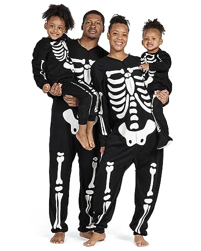 The Children's Place Kids One Piece Family Matching, Halloween Pajama Sets, Cotton, Skeleton, Medium