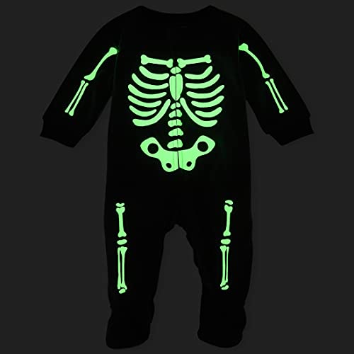 The Children's Place Kids' Baby/Toddler One Piece Family Matching, Halloween Pajama Sets, Cotton, Skeleton, 4T