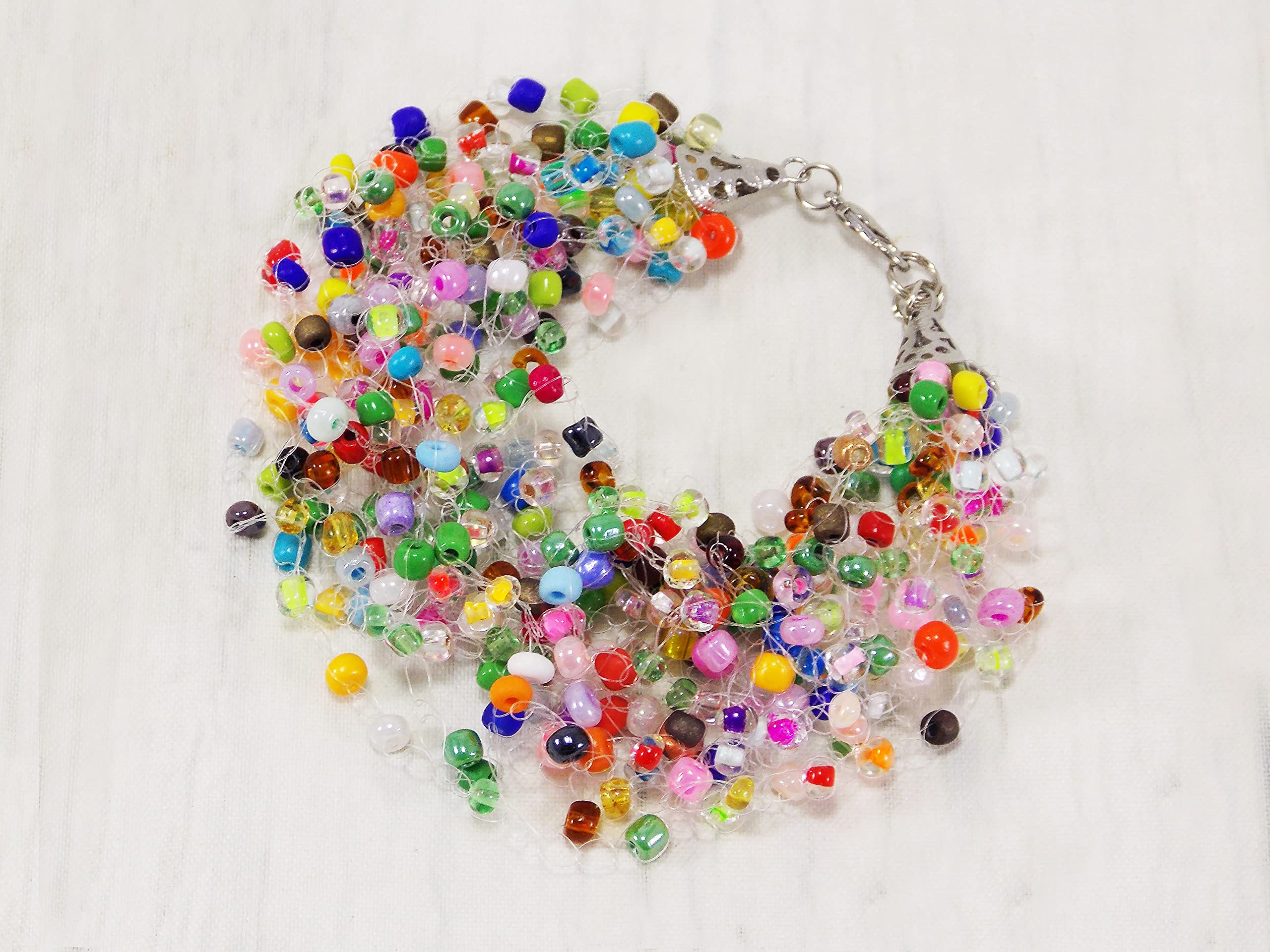 Handmade Rainbow Multi Strand mix big beads bracelet Bohemian Fashion Summer 2021 Trend Gift Under 25 Sunday Fun day wear