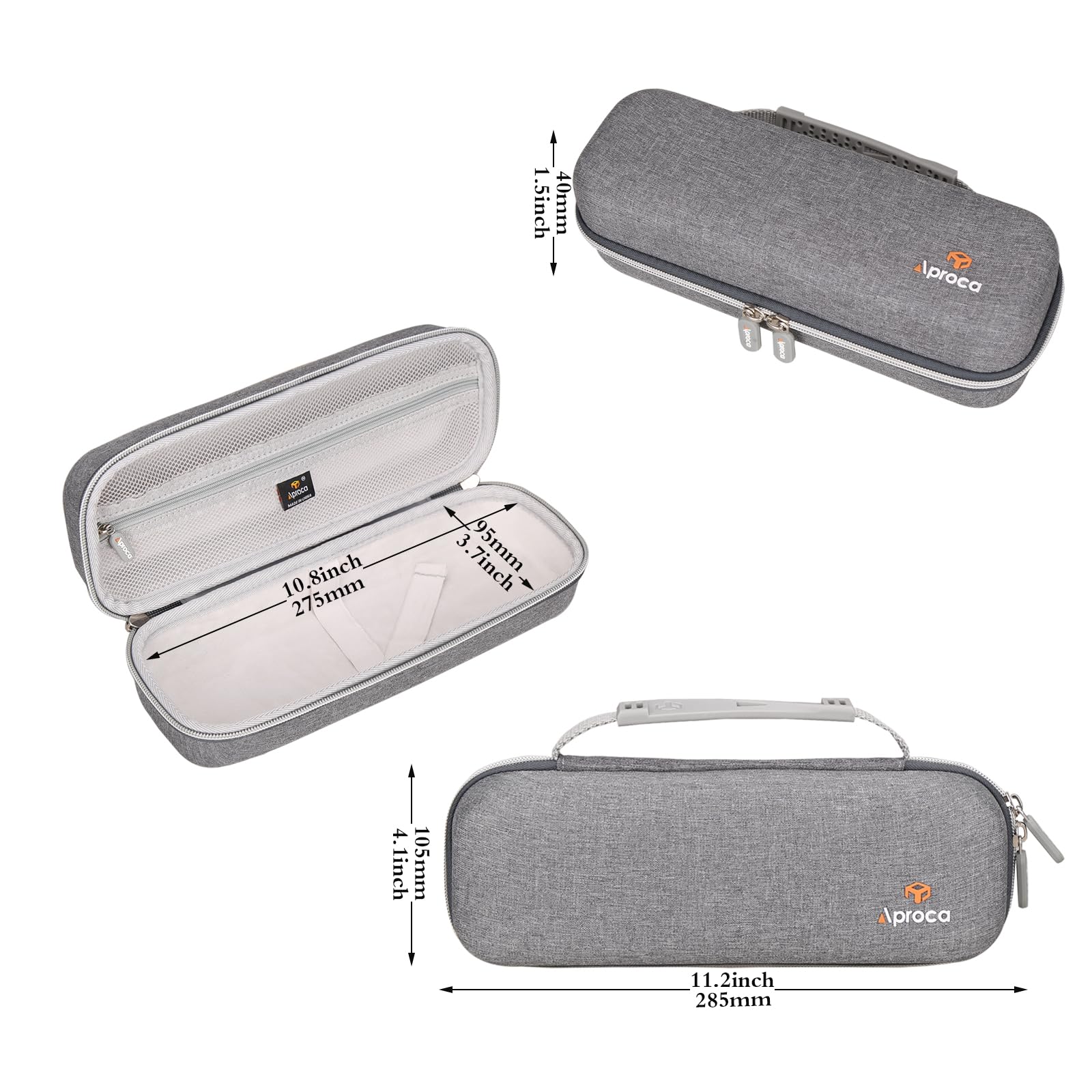 Aproca Grey Hard Storage Carrying Case, for JADENS Wireless Portable Printer/MUNBYN Portable Printer ITP01 and Accessories