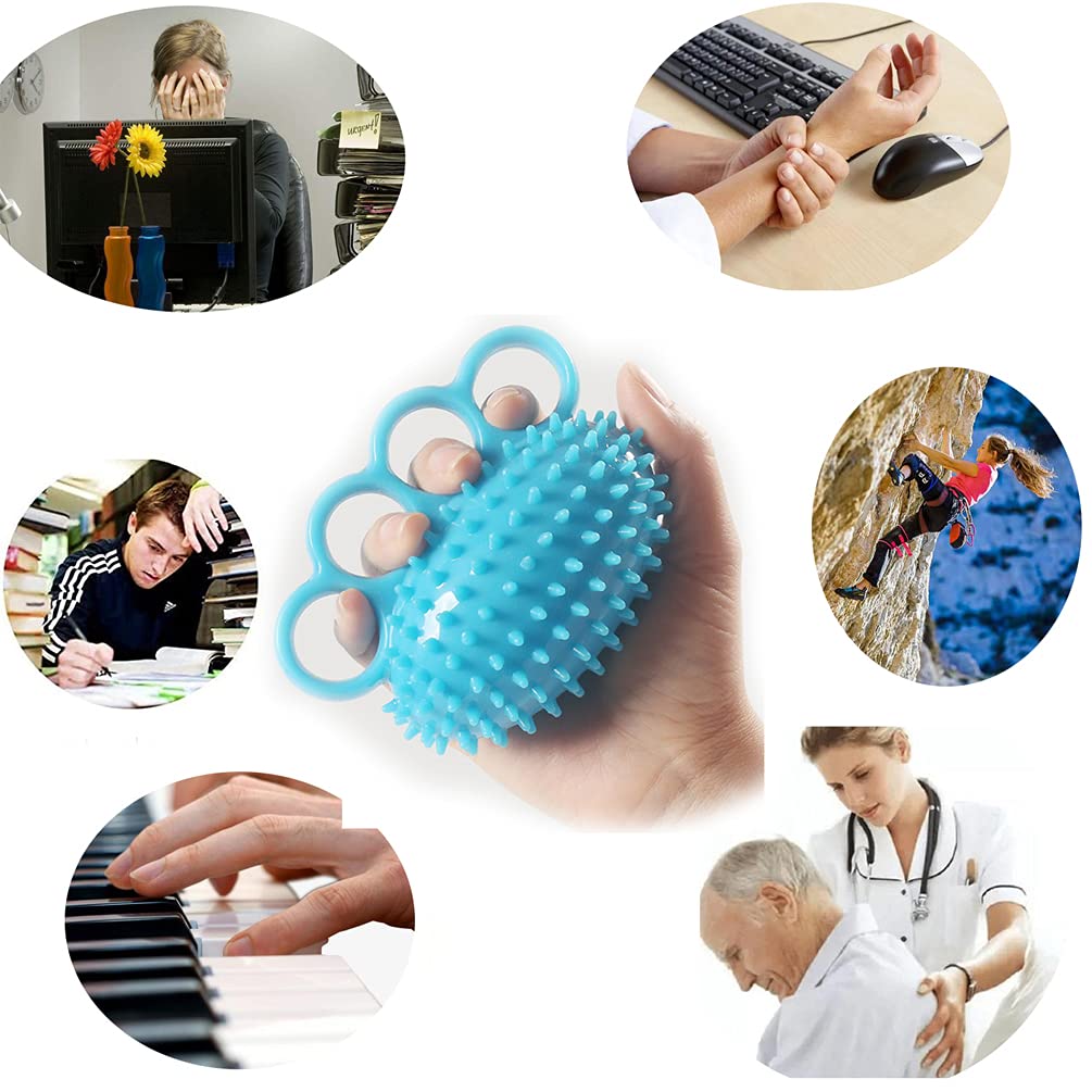 Hand Grip Strengthener Finger Exerciser Training Ball for Patient Recovery Elderly Stroke Arthritis Physical Therapy Anxiety Stress Relief Pressure Squeeze for Yoga Athletes Musicians Muscles Massage