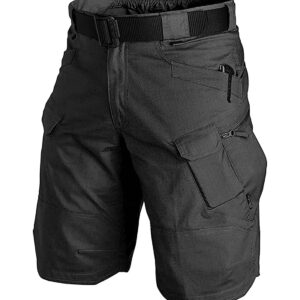 AUTIWITUA Men's Waterproof Tactical Shorts Outdoor Cargo Shorts, Lightweight Quick Dry Breathable Hiking Fishing Cargo Shorts Black