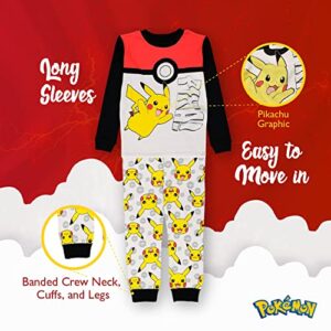 Pokemon Boys' 6-Piece Snug-Fit Cotton Pajamas Set, Poke Treasure, 10