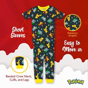 Pokemon Boys' 6-Piece Snug-Fit Cotton Pajamas Set, Poke Treasure, 10