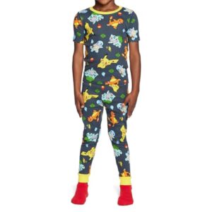 Pokemon Boys' 6-Piece Snug-Fit Cotton Pajamas Set, Poke Treasure, 10