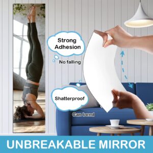 SLDIYWOW Wall Mirror Full Length, 4Pcs Full Body Mirror for Bedroom, Safety Unbreakable Mirror Great for Baby Kids Toddler, Full Body Mirror Tiles for Bedroom, Home Gym, Living Room