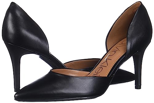 Calvin Klein Women's Gloria Pump, Black Leather 967, 8.5