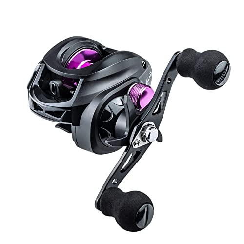 Baitcaster Reels, Fishing Reels with 7.2:1 Gear Ratio, Baitcasting Reel with Magnet Braking System, Bait Casters Reel with Fishing Alarm System, 17.6 LB Max Drag(Left Hand)