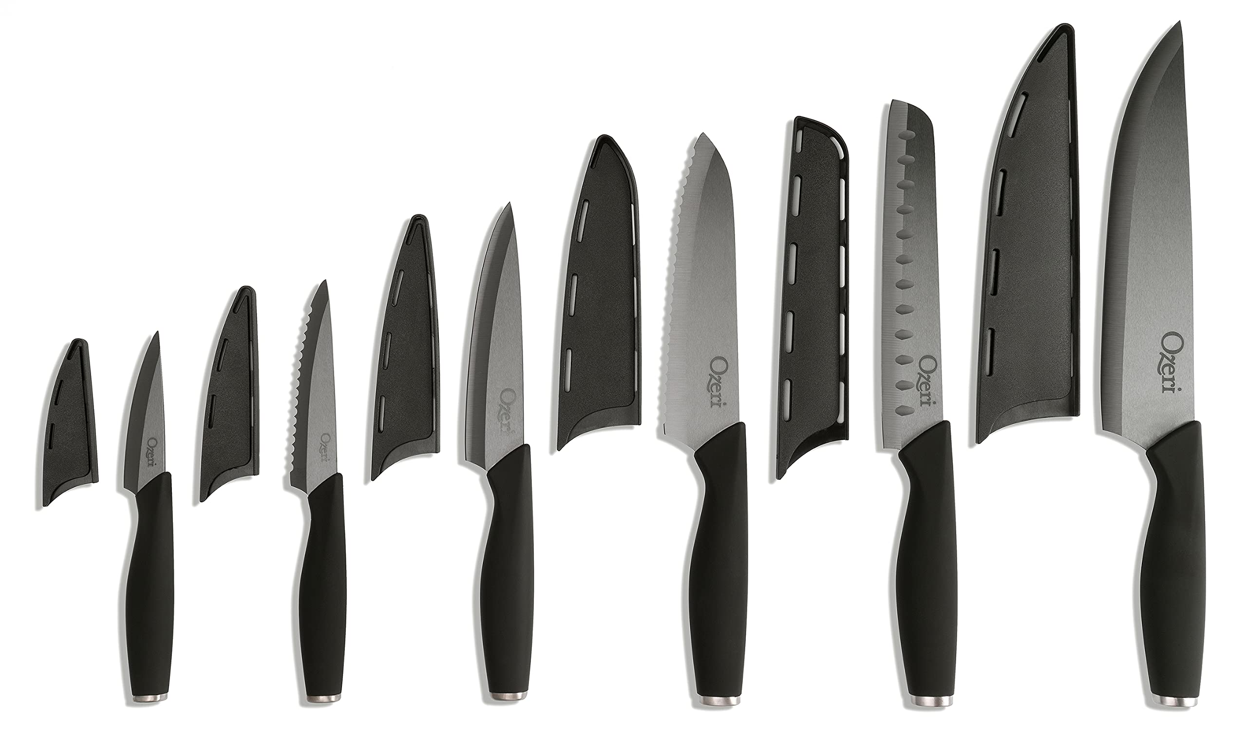 Ozeri Elite Chef II 12-Piece Ceramic Knife Set,Black