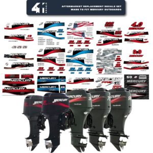 Mercury Outboards Mercury 40 F.S. EFI (2005-2007) US Flag Outboard Compatible Replacement Decal (Sticker) Set