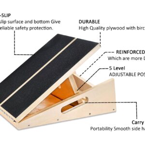 MUCITAGF Professional Slant Board, Adjustable Incline Board and Calf Stretcher, Slant Board for Calf Stretching, Calf Stretch Board