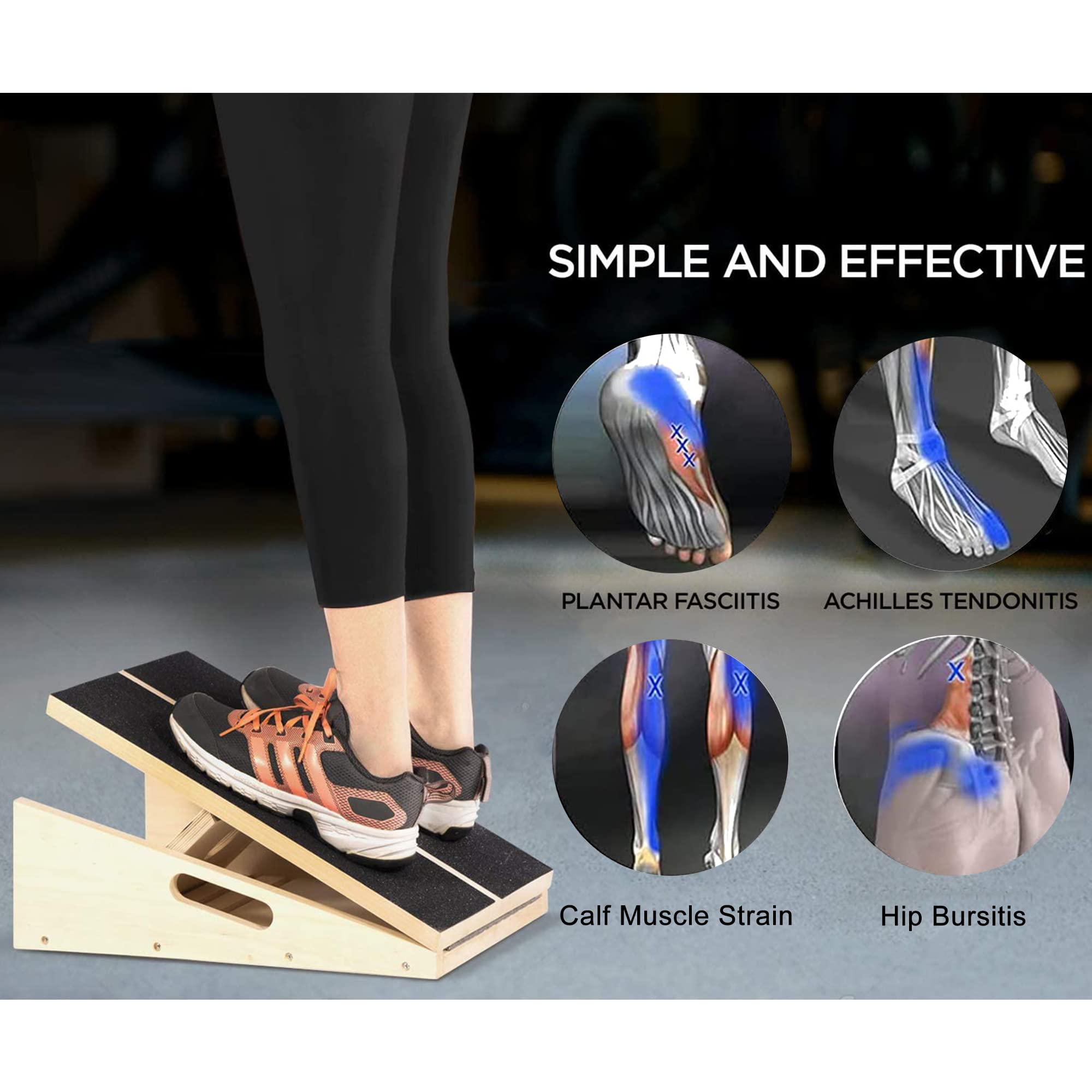 MUCITAGF Professional Slant Board, Adjustable Incline Board and Calf Stretcher, Slant Board for Calf Stretching, Calf Stretch Board