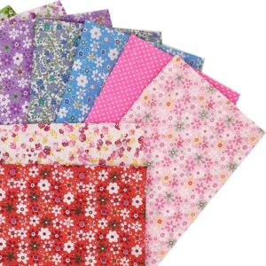 Cartisanat Fat Quarters Fabric Bundles，12 Pcs (20in x 20in / 50cm x 50cm) Sewing Patterns Quarter Precut Fabrics for Quilting Squares Scraps TOP Cotton Material Bundle Patchwork DIY Crafting Floral B