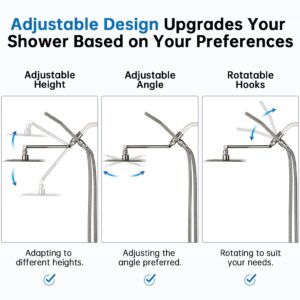 G-Promise All Metal 8" Dual Square Shower Head Combo | Rain Shower Head | Handheld Shower Wand | Adjustable | Smooth 3-Way Diverter | 71" Extra Long Hose - A Bathroom Upgrade (Brushed Nickel)