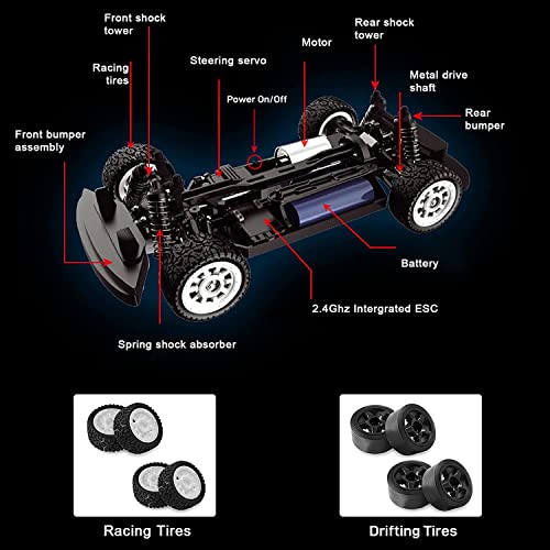 Supdex High Speed RC Drifting Car, 1:16 20MPH Remote Control Car for Drift and Race, ESP 2.4Ghz Proportional Throttle & Steering Control 4WD Racing Trucks with Led Lights for Adults and Kids