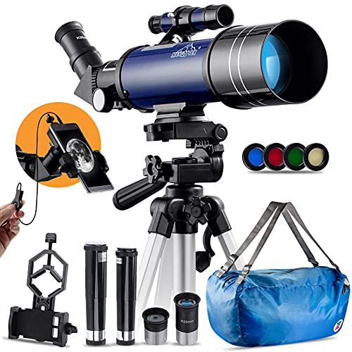 MAXLAPTER Telescopes for Astronomy, 16X-201X High Magnification Telescopes for Astronomy Beginners,70mm Aperture 400mm AZ Telescopes with FMC Optics for Kids Adults with Backpack,Phone Adapter,Tripod