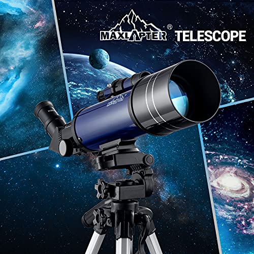 MAXLAPTER Telescopes for Astronomy, 16X-201X High Magnification Telescopes for Astronomy Beginners,70mm Aperture 400mm AZ Telescopes with FMC Optics for Kids Adults with Backpack,Phone Adapter,Tripod