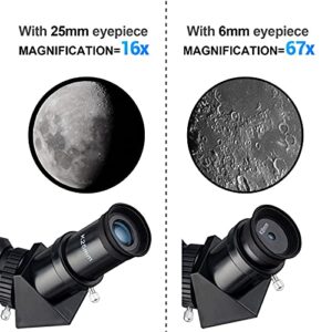 MAXLAPTER Telescopes for Astronomy, 16X-201X High Magnification Telescopes for Astronomy Beginners,70mm Aperture 400mm AZ Telescopes with FMC Optics for Kids Adults with Backpack,Phone Adapter,Tripod