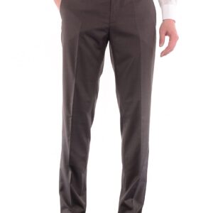 Zanella Platinum Parker Tasmanian Super 150's Wool Men Trousers - Modern Fit Flat Front Dress Pants (Dark Brown 36)