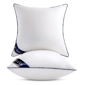 siluvia 18"x18" pillow inserts set of 2 decorative 18" pillow inserts with 100% cotton cover square interior sofa throw pillow inserts decorative white pillow insert pair couch pillow