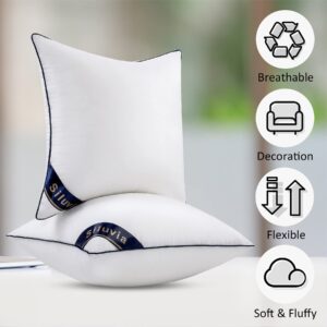 Siluvia 18"x18" Pillow Inserts Set of 2 Decorative 18" Pillow Inserts with 100% Cotton Cover Square Interior Sofa Throw Pillow Inserts Decorative White Pillow Insert Pair Couch Pillow