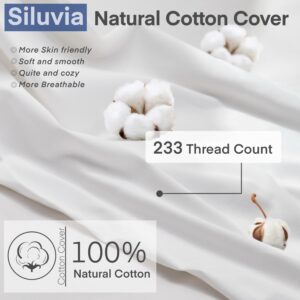 Siluvia 18"x18" Pillow Inserts Set of 2 Decorative 18" Pillow Inserts with 100% Cotton Cover Square Interior Sofa Throw Pillow Inserts Decorative White Pillow Insert Pair Couch Pillow