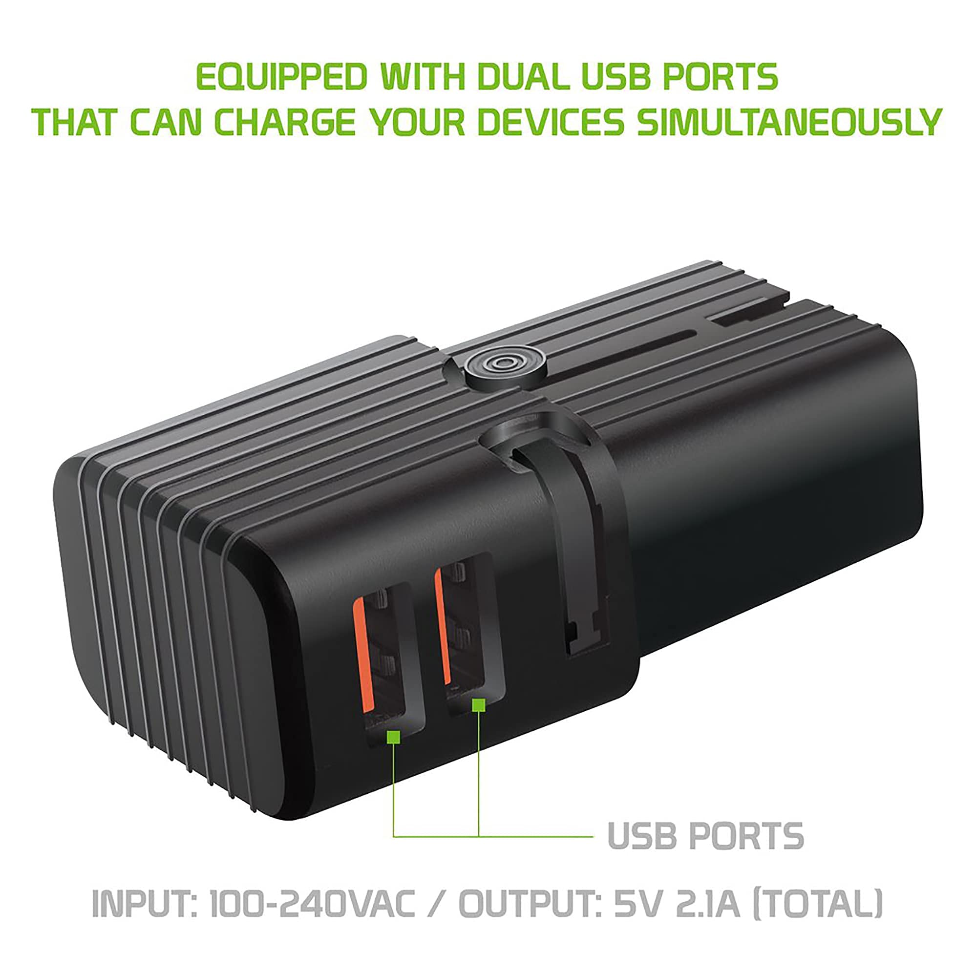 Dual Universal USB Adapter Works for Plantronics BackBeat FIT 2100 for Worldwide Power and Travel Between US/EU/CN/AUS/NZ/UK